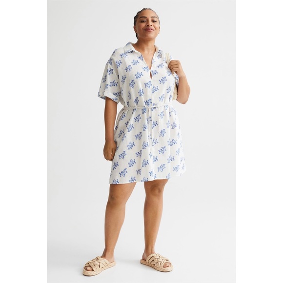 *NWT* H&M Tie Belt Shirt Dress - Picture 1 of 7